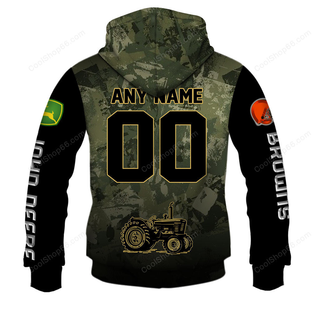 Cleveland Browns x John Deere Hoodie | Funny Green Character Premium Hoodie