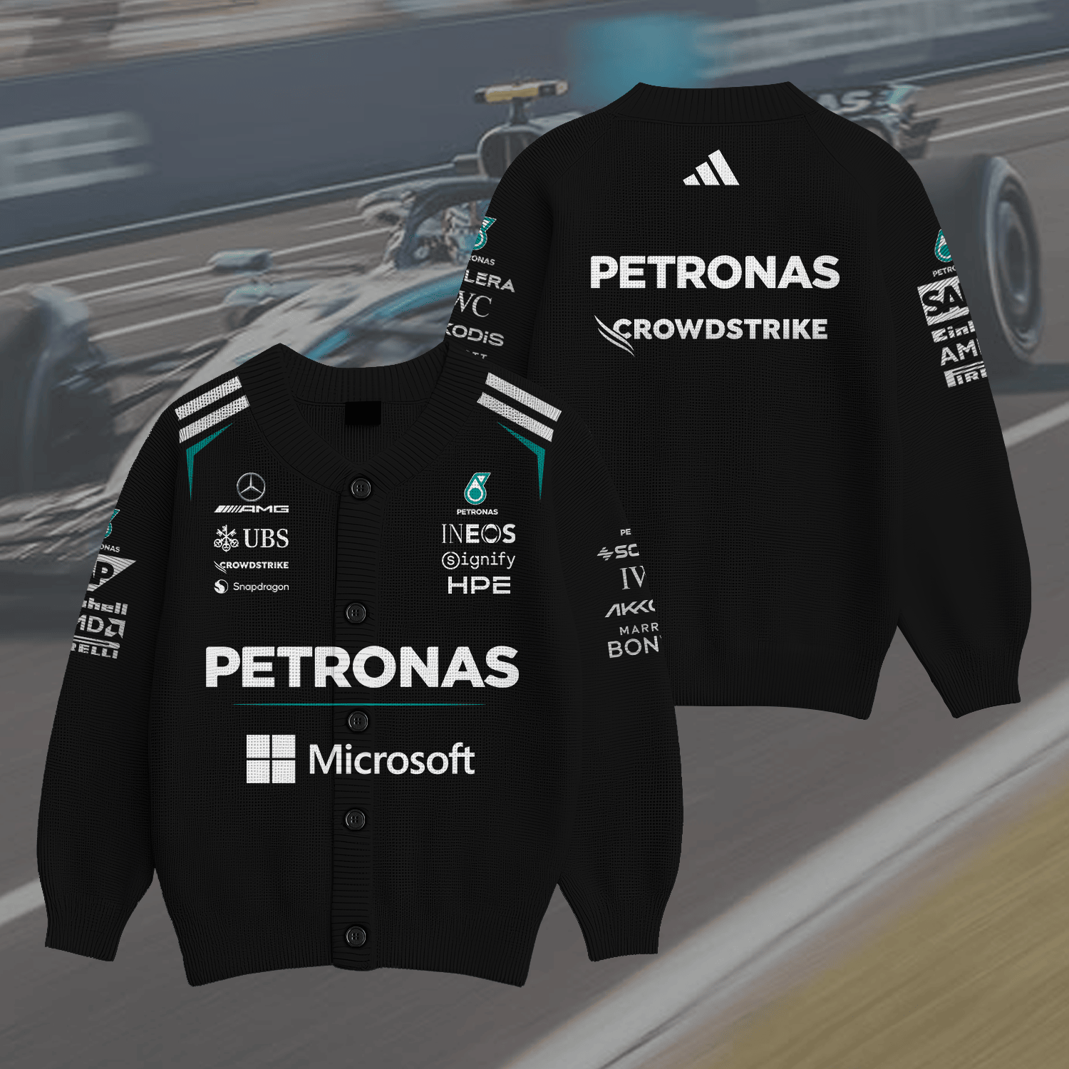 Mercedes AMG Petronas Formula One Team Inspired Knit Cardigan