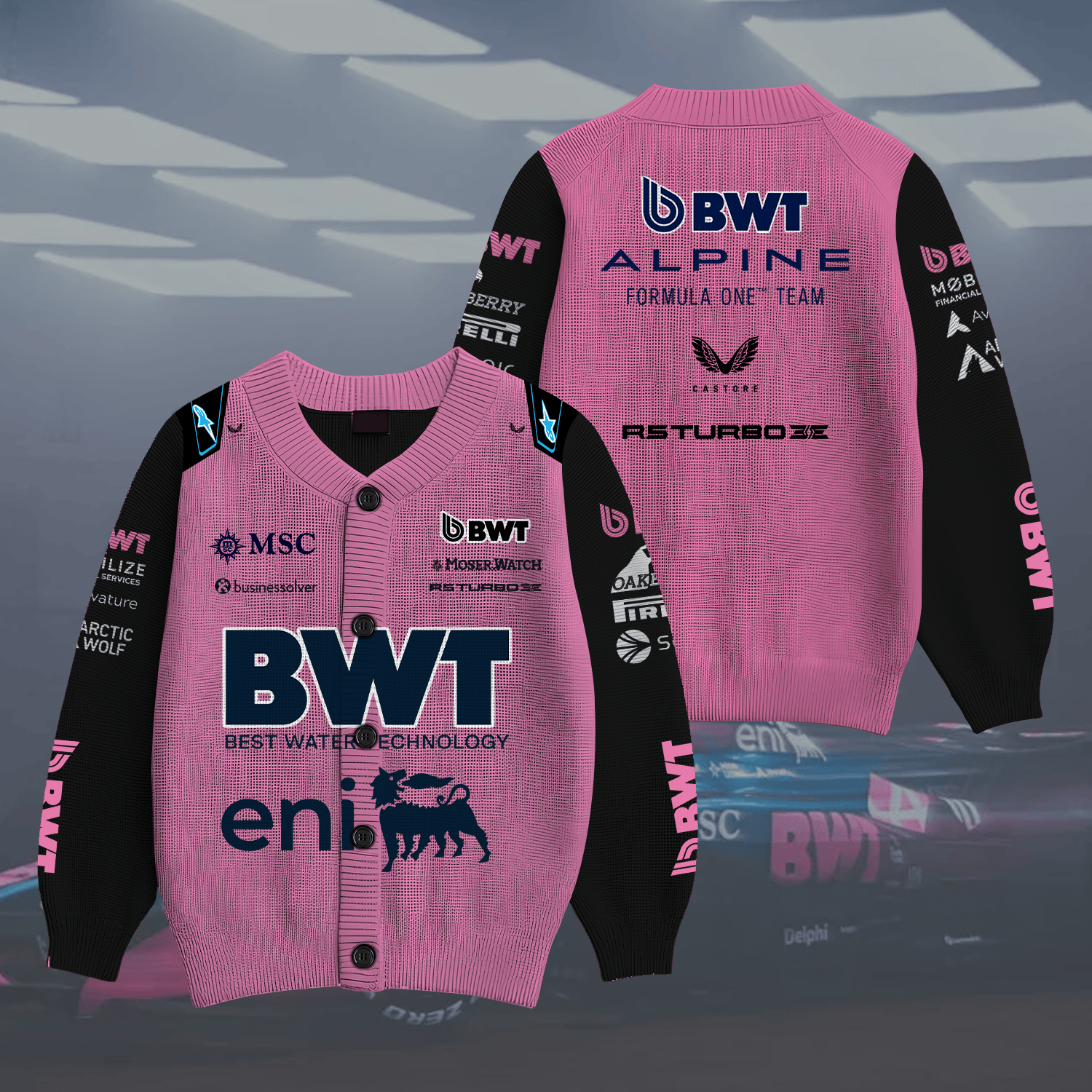 Alpine F1 Team Inspired Knit Cardigan