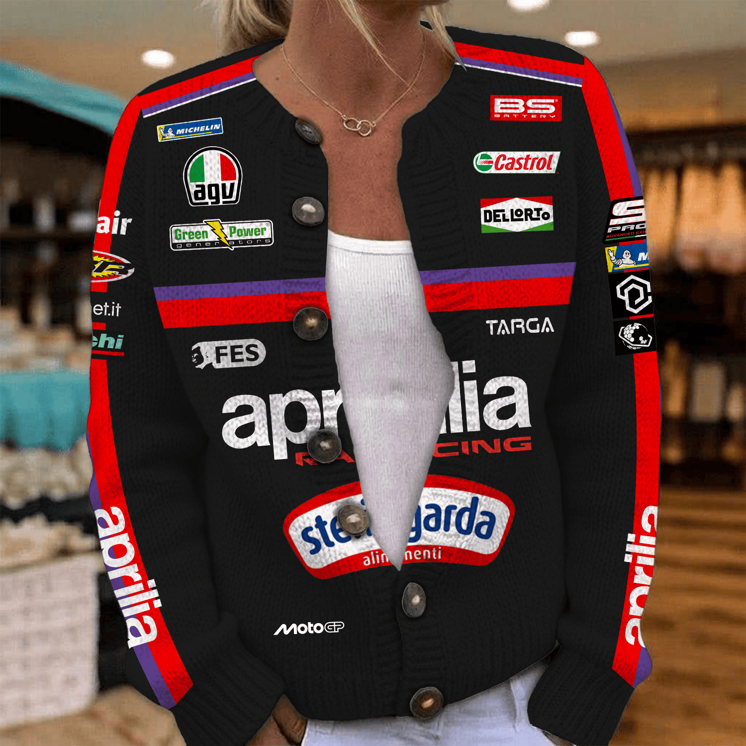 Aprilia Racing Inspired Knit Cardigan