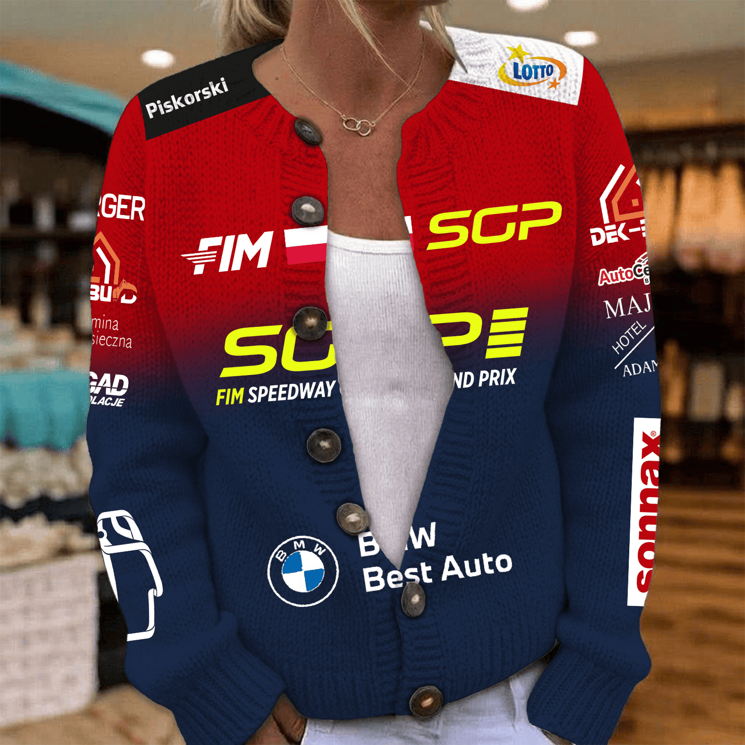 Dominik Kubera Inspired Knit Cardigan FIM Speedway Grand Prix Style