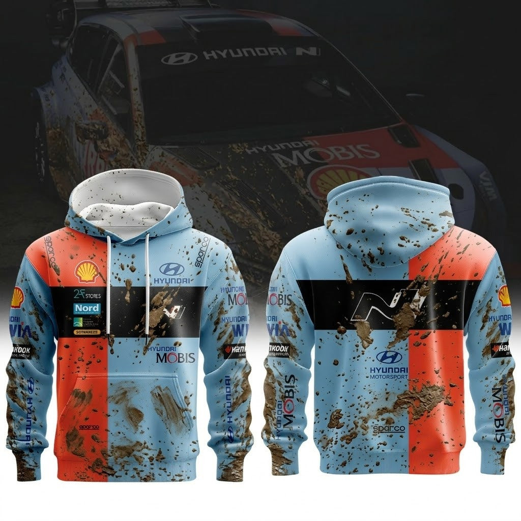 Mud Splatter Hyundai Shell Mobis World Rally Team 3D Racing Jersey 2026