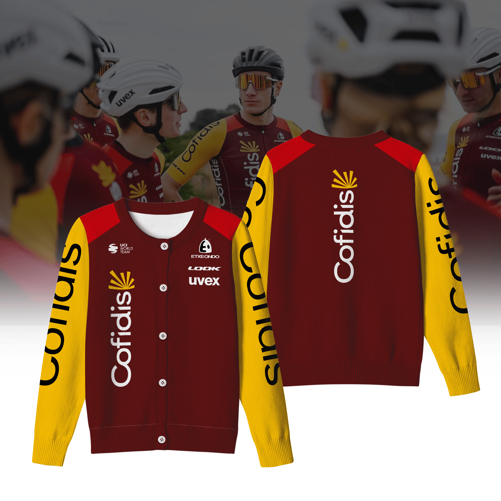 Cofidis Inspired Crewneck Cardigan Pro Cycling Style