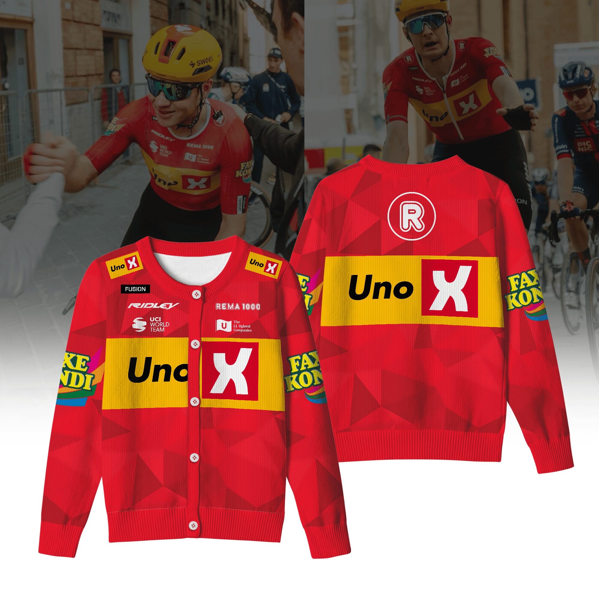 Uno X Mobility Inspired Crewneck Cardigan Pro Cycling Style