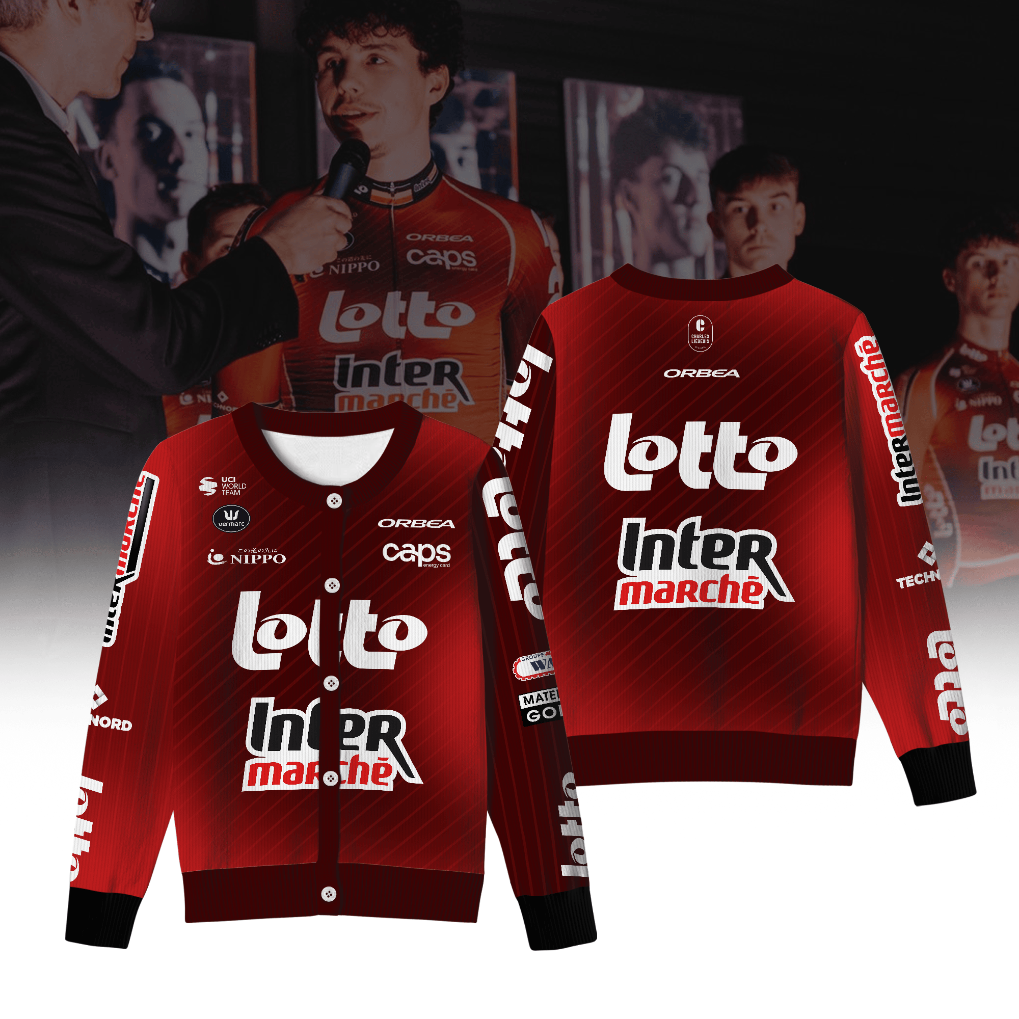 Lotto Intermarché Inspired Crewneck Cardigan Pro Cycling Style