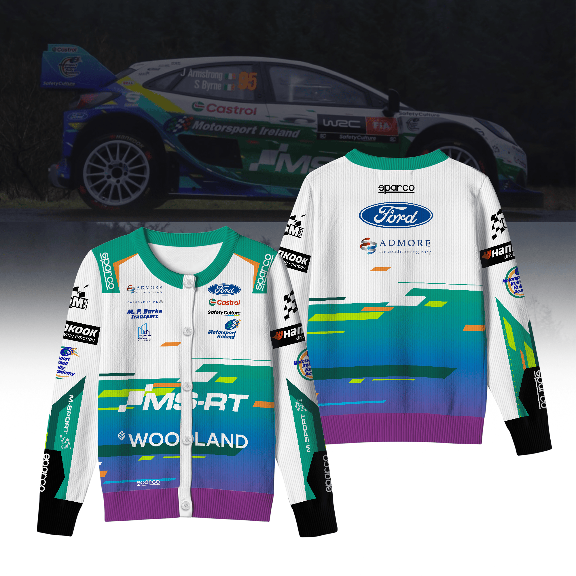 M SPORT FORD WORLD RALLY TEAM V1 Inspired Crewneck Cardigan