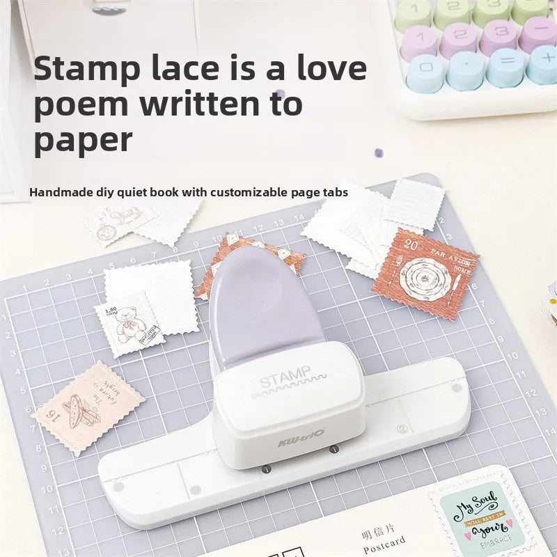 Large Hole Punch Cutter DIY Stamp Paper Craft Lace Decor Stamp and Seal Embossing Machine for Homemade Holiday Gift Packaging