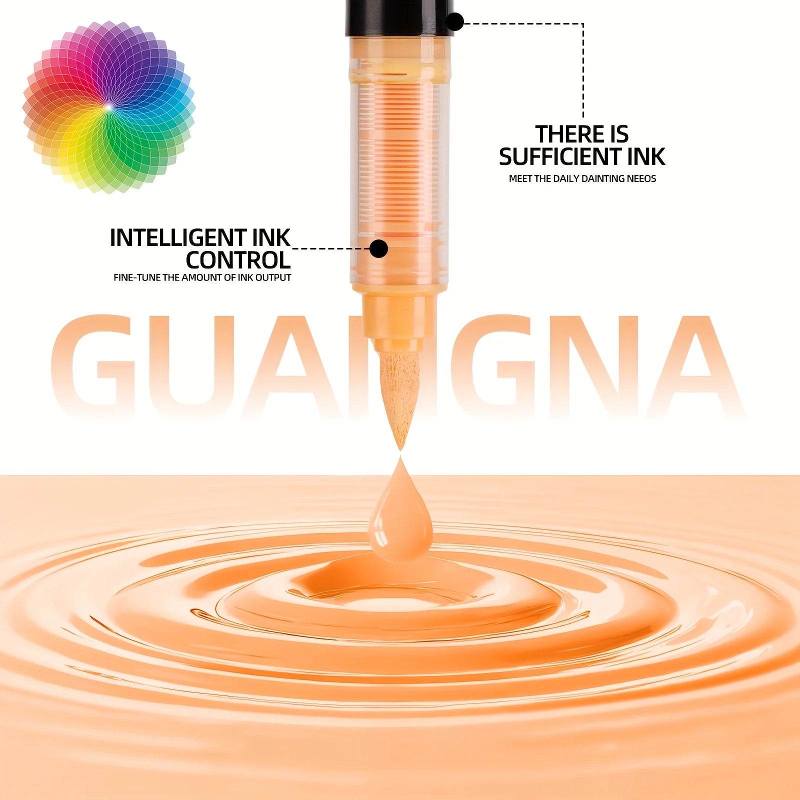 GuangNa 36 colors Acrylic Paint Markers,Soft Brush Student Graffiti Painting Pens Set,Festival Gift DIY Art Markers