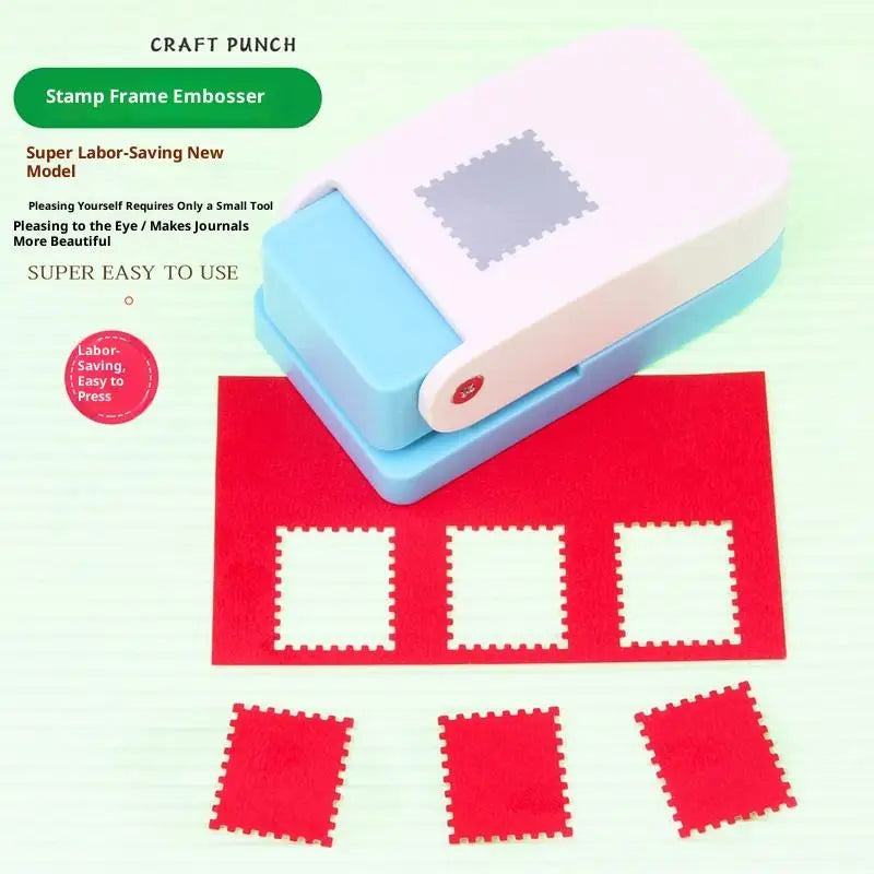 1pc Rectangle Postage Stamp Lever Action Craft Punch for Paper Crafting Scrapbooking Various Materials Punching Tool