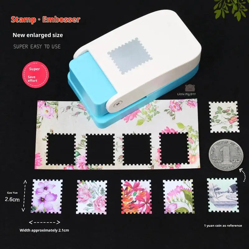 1pc Rectangle Postage Stamp Lever Action Craft Punch for Paper Crafting Scrapbooking Various Materials Punching Tool