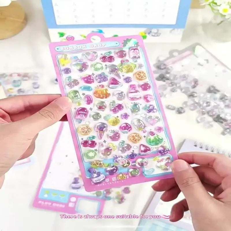 3D Relief Jelly Stickers Cartoon Animal Sticker Candy Ghost Rabbit Aesthetic Stickers DIY Phone Case Diary Stationery Sticker